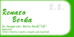 renato berka business card